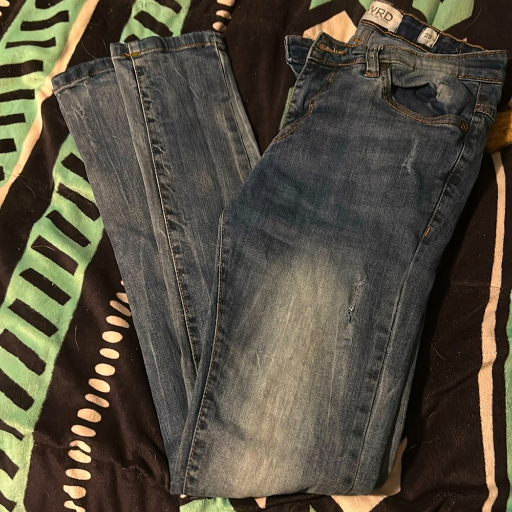 ripped denim skinny jeans